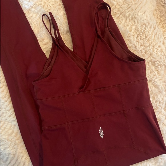 Free People FP Movement Take Me Away Onesie Spiced Mahogany - Picture 4 of 5